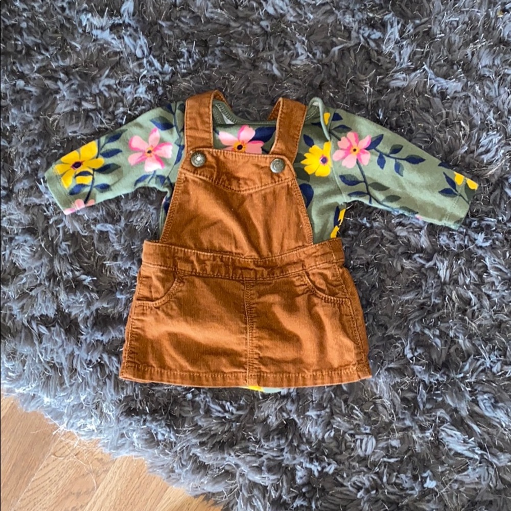 baby courdoroy overall dress outfit